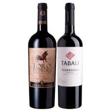 Pack 6 botellas Toro de Piedra Gran Reserva Carmenere + 6 botellas Tabali Gran Reserva Carmenere ($5.990 c/u)