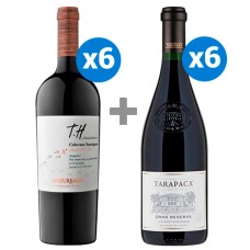 Pack 6 botellas Undurraga TH Cabernet Sauvignon + 6 Tarapacá GR Cabernet Sauvignon ($6.990 c/u) Semanal