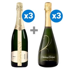 Pack de3 Espumantes Chandon Brut +3 Espumantes Navarro Correa Extra Brut ($9.990 c/u) Semanal