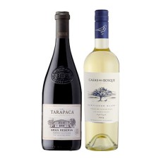 Pack 6 botellas Gran Reserva Tarapacá Cabernet Sauvignon + 6 Casas del Bosque Sauvignon Blanc ($5.990 c/u)