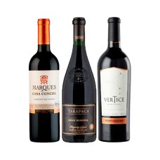 Pack 1 botella Marques de Casa Concha Caber.Sauv. + 1 Tarapaca EN Cabernet Sauvignon + 1 Ventisquero Vertice