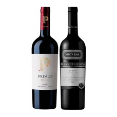 Pack 6 Botellas Veramonte Primus Blend + 6 Botellas Santa Ema Gran Reserva Merlot ($5.990 c/u)